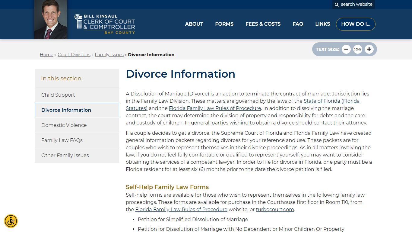 Divorce Information - Bay County Clerk of Court
