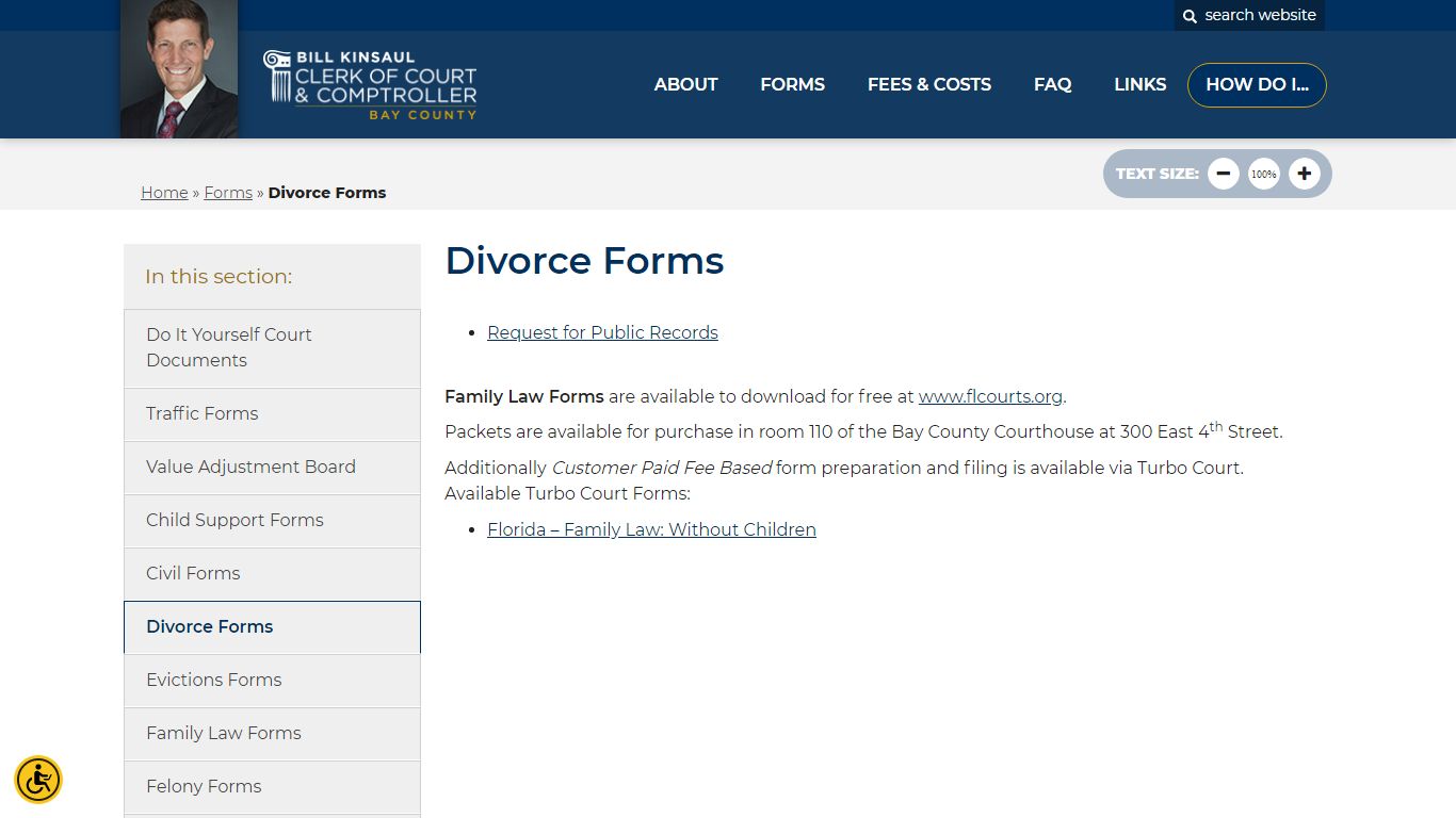 Divorce Forms - Bay County Clerk of Court